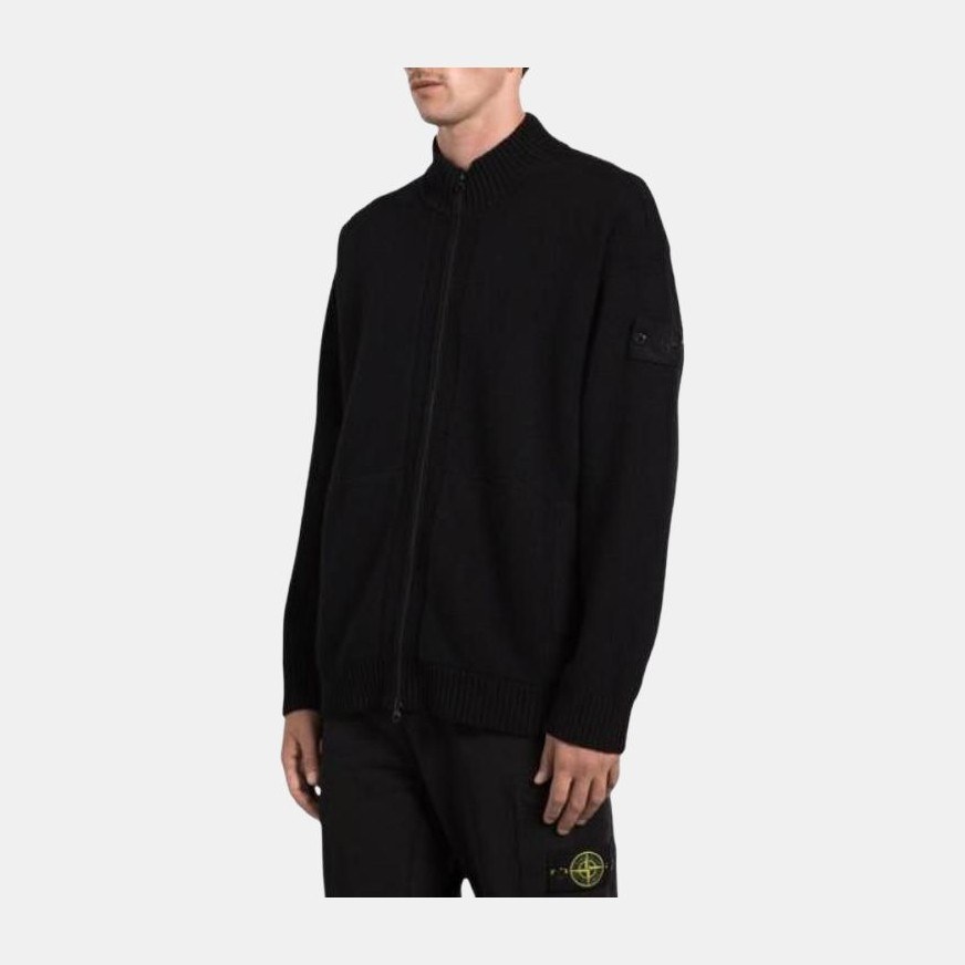 Stone Island Ghost Pieces Black Knit Zip Sweater
