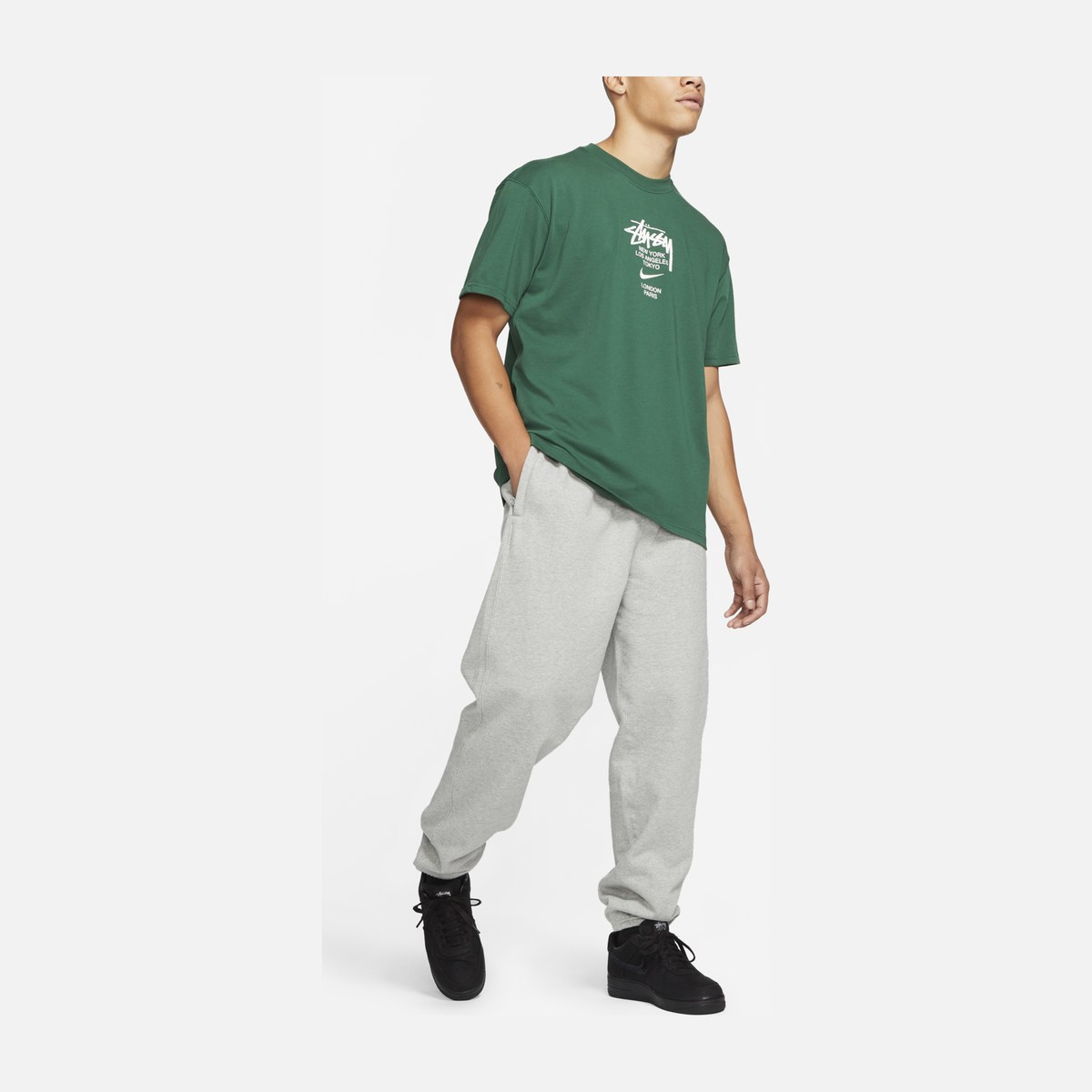 Stussy x Nike Graphic Tee Green