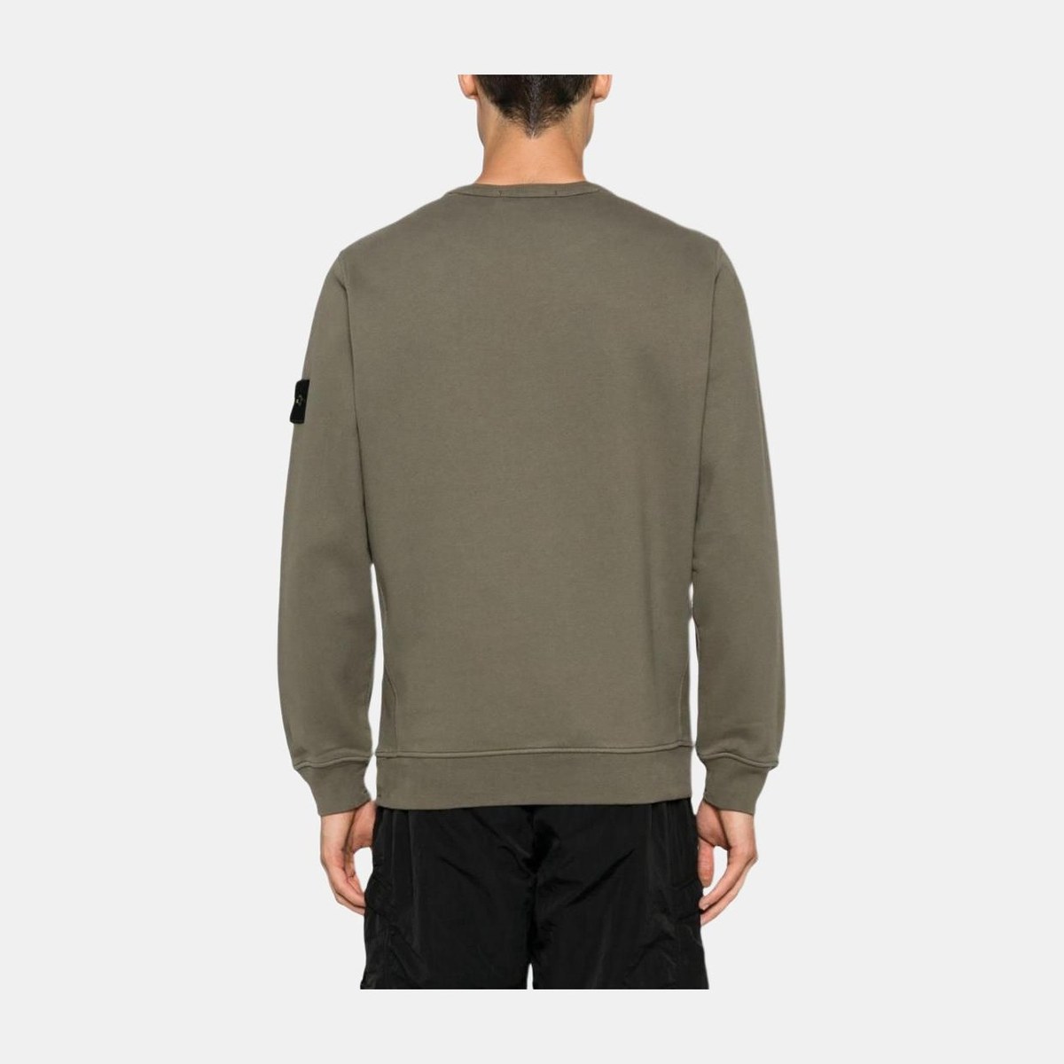 Stone Island Logo Badge Crewneck Sweatshirt Brown