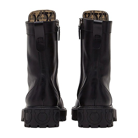 Ferragamo Gancini Biker Boots Black