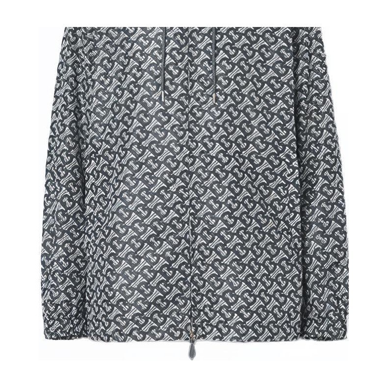 Burberry FW21 Logo Print Hoodie Jacket Grey