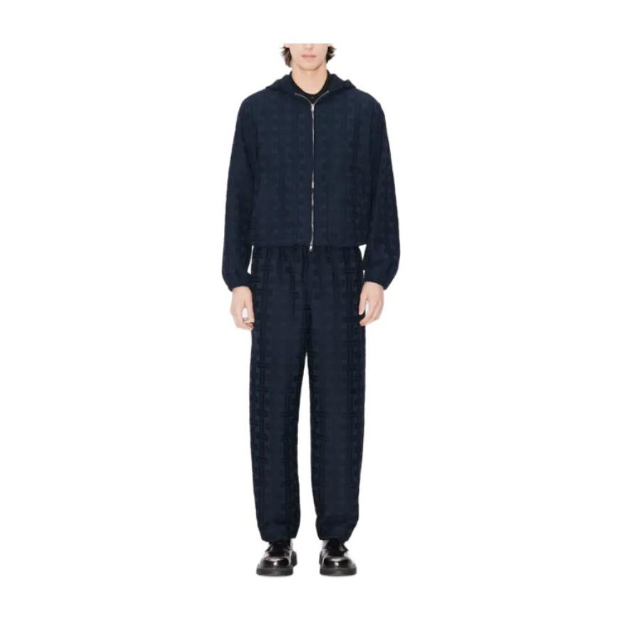 KENZO SS25 Cotton Jacquard Hoodie Jacket Blue Black