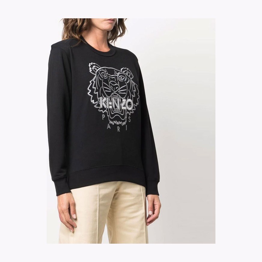KENZO Tiger Embroidered Crewneck Sweatshirt Black