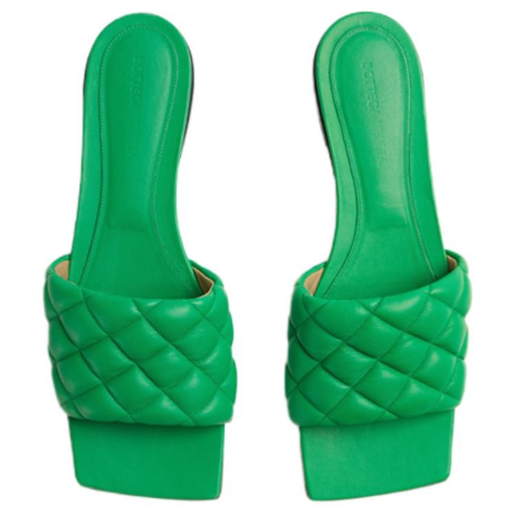 Bottega Veneta Padded Slides Green