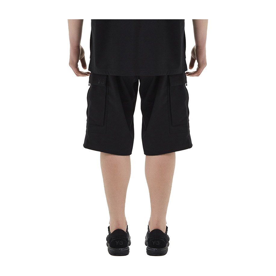 Y-3 Wool Cargo Shorts Black