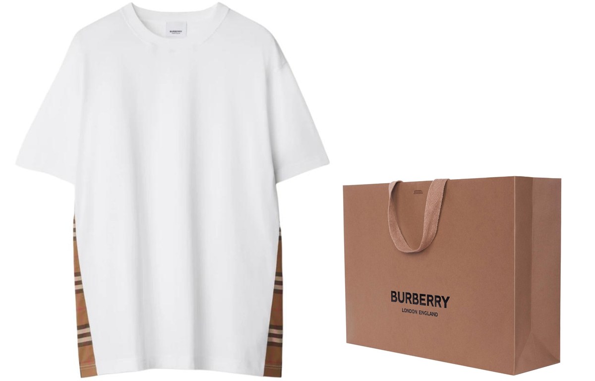 Burberry SS24 Logo Check T-Shirt White