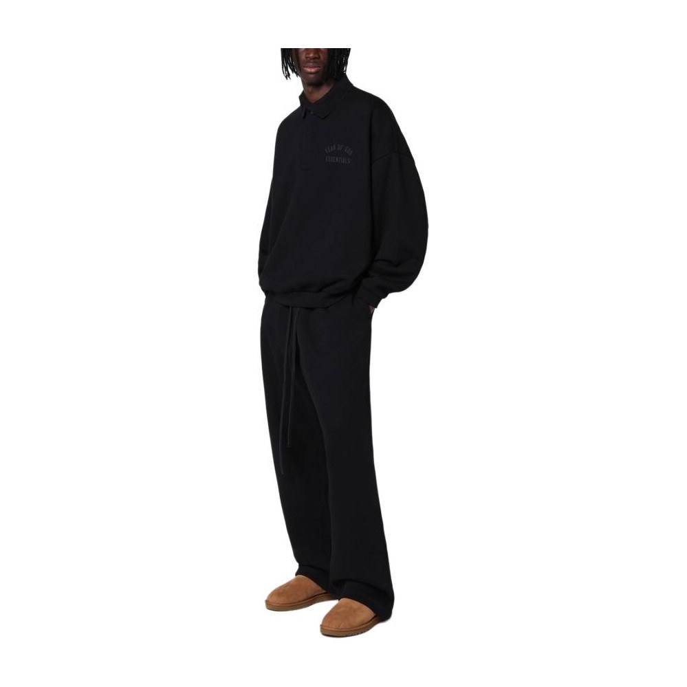 Fear of God Essentials Fleece Polo Obsidian Black
