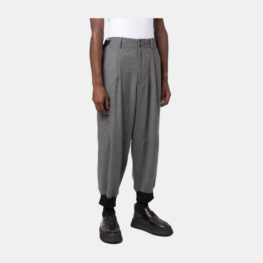 Y-3 Logo Button Waist Track Pants Grey