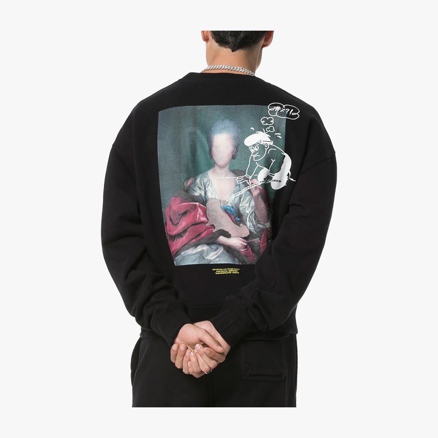 Off-White FW19 Photo Print Hoodie Black
