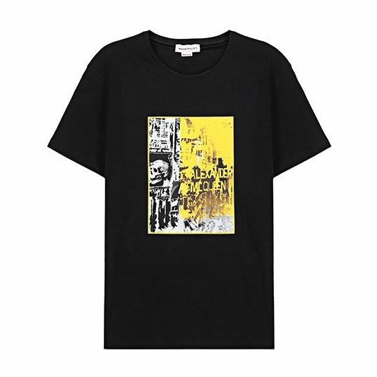 Alexander McQueen SS21 Poster Print T-Shirt Black