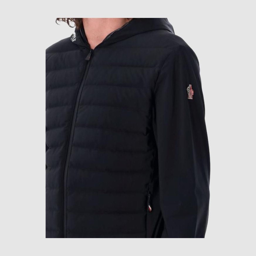 Moncler Logo Hoodie Down Jacket Black