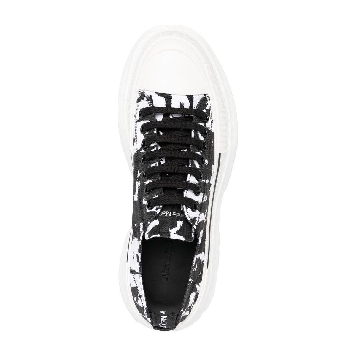 Alexander McQueen Tread Slick Lace-Up Thick Sole Black White
