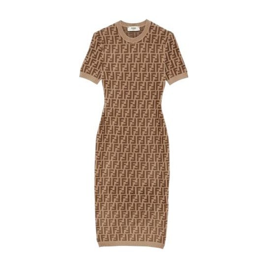 Fendi FW22 Logo Knit Dress