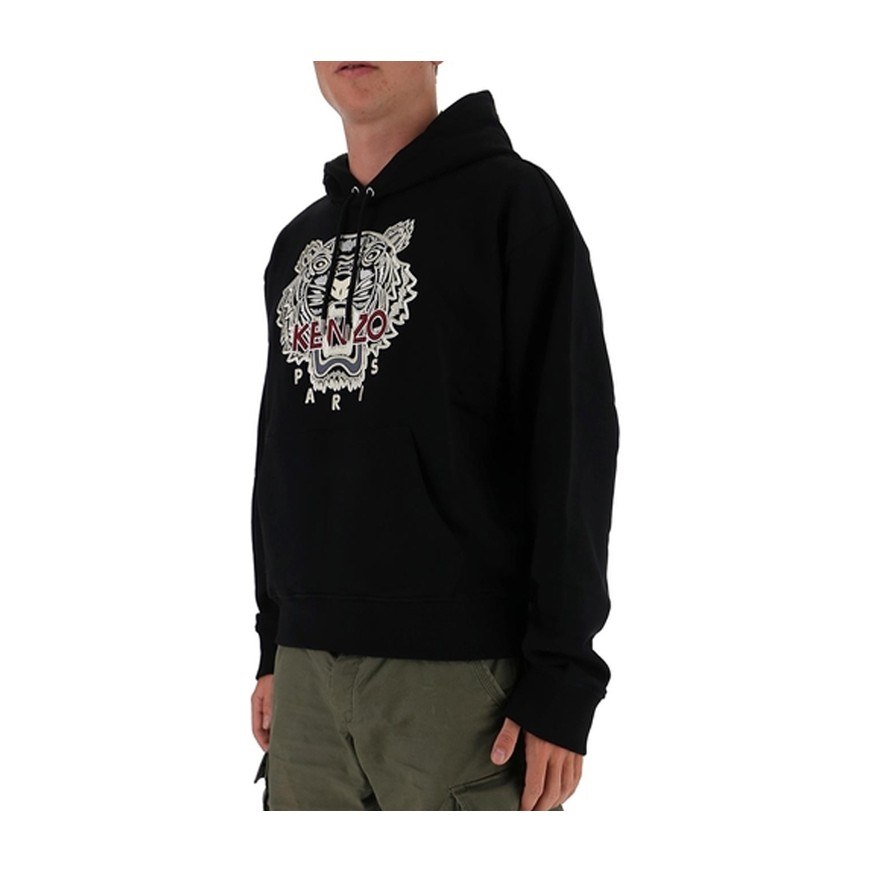 KENZO Tiger Embroidered Hoodie Black