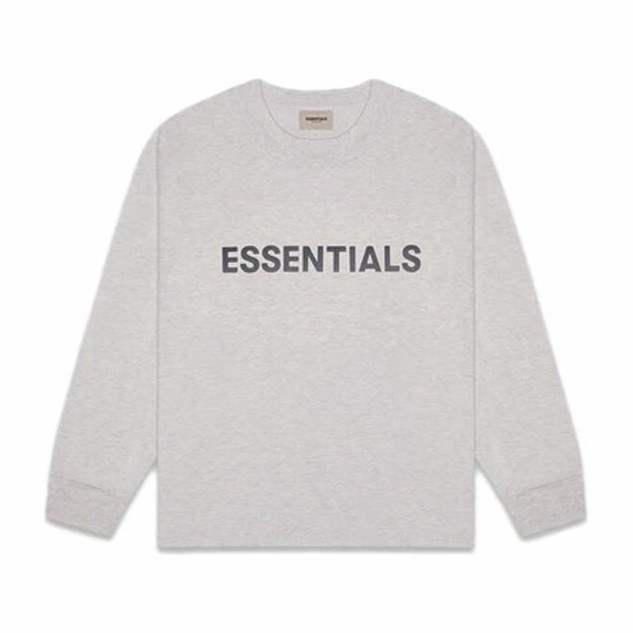 Fear of God Essentials Long FW20 Sleeve Tee Dark Heather Oatmeal T