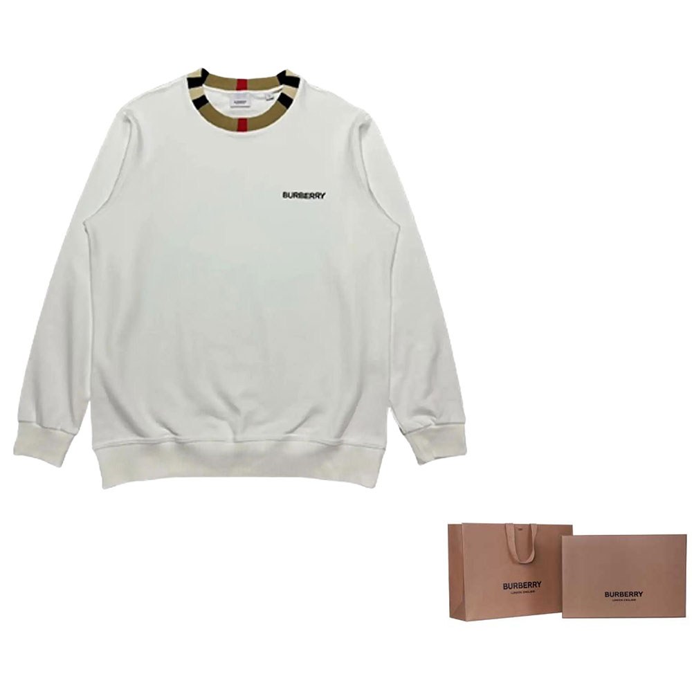 Burberry Logo Crewneck Sweatshirt White