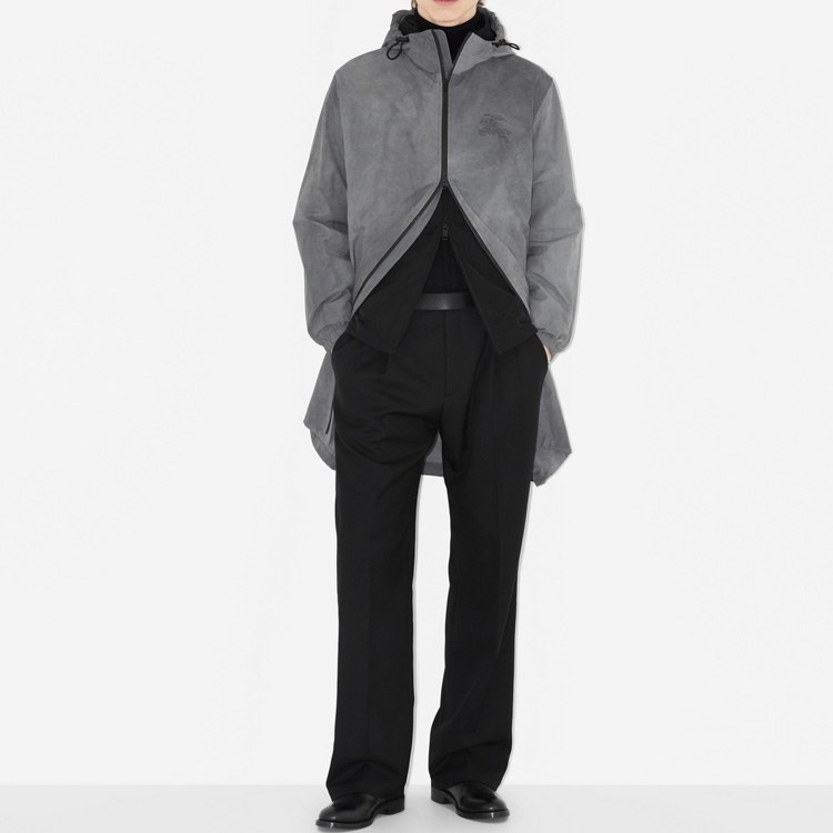 Burberry SS23 Logo Print Hooded Zip Jacket Grey
