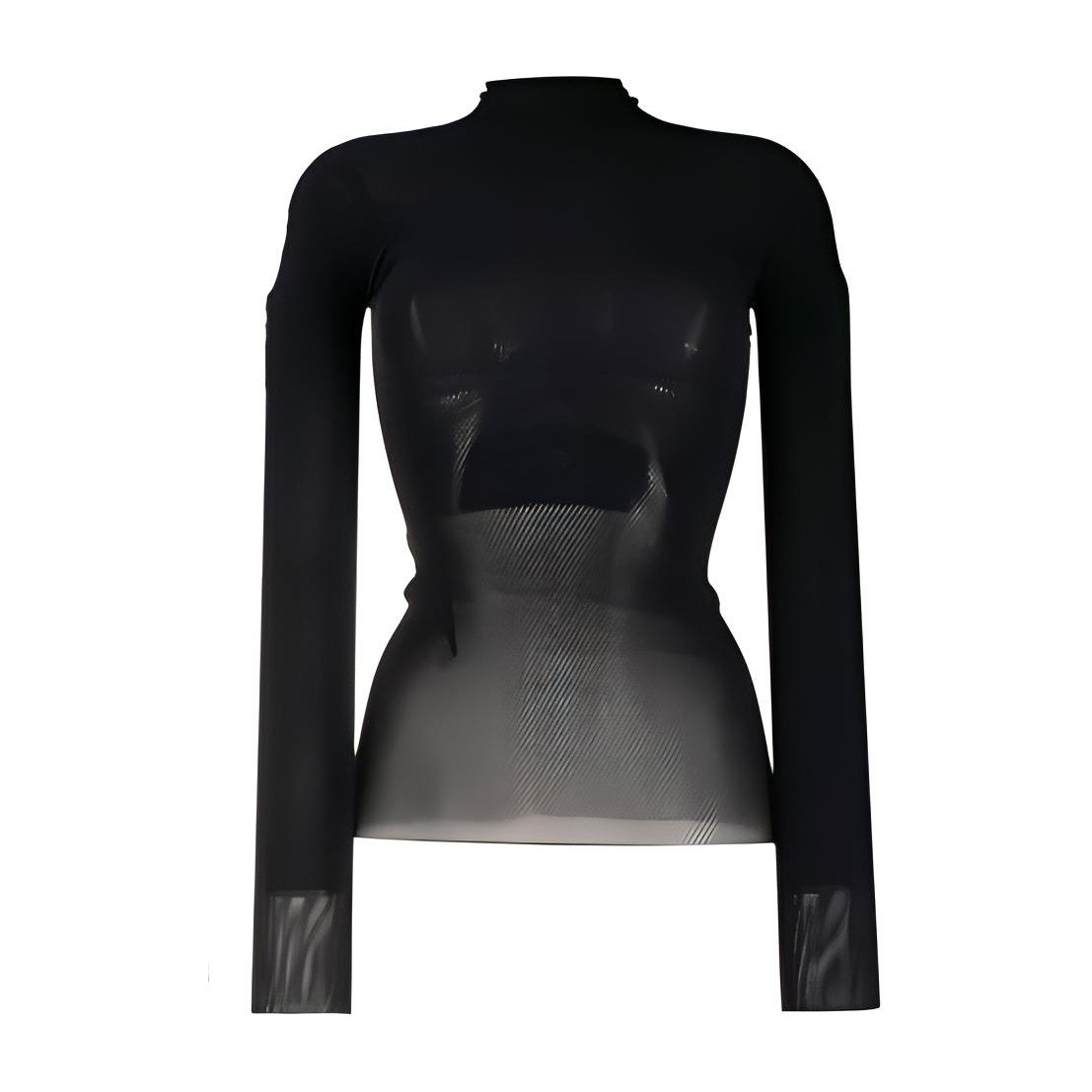 AMBUSH FW21 Turtleneck Mesh Long Sleeve Top Black