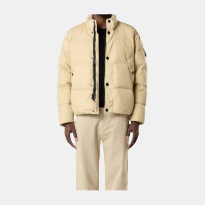 Stone Island Long Sleeve Zipper Pocket Down Jacket Desert