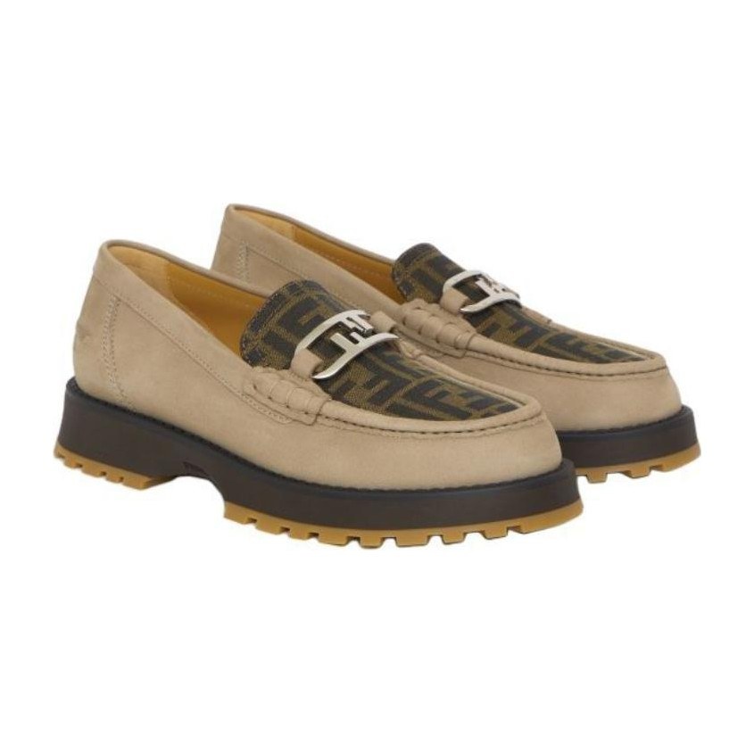 Fendi O'Lock Loafers Beige