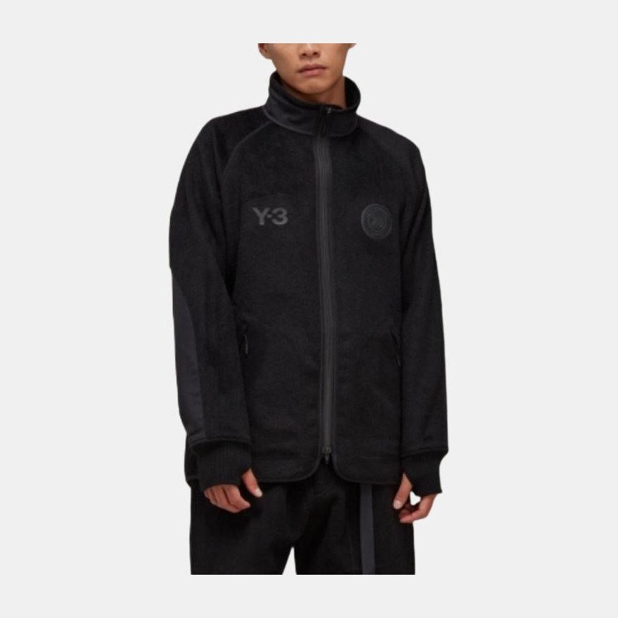 Y-3 FW22 Logo Patch Fleece Jacket Black