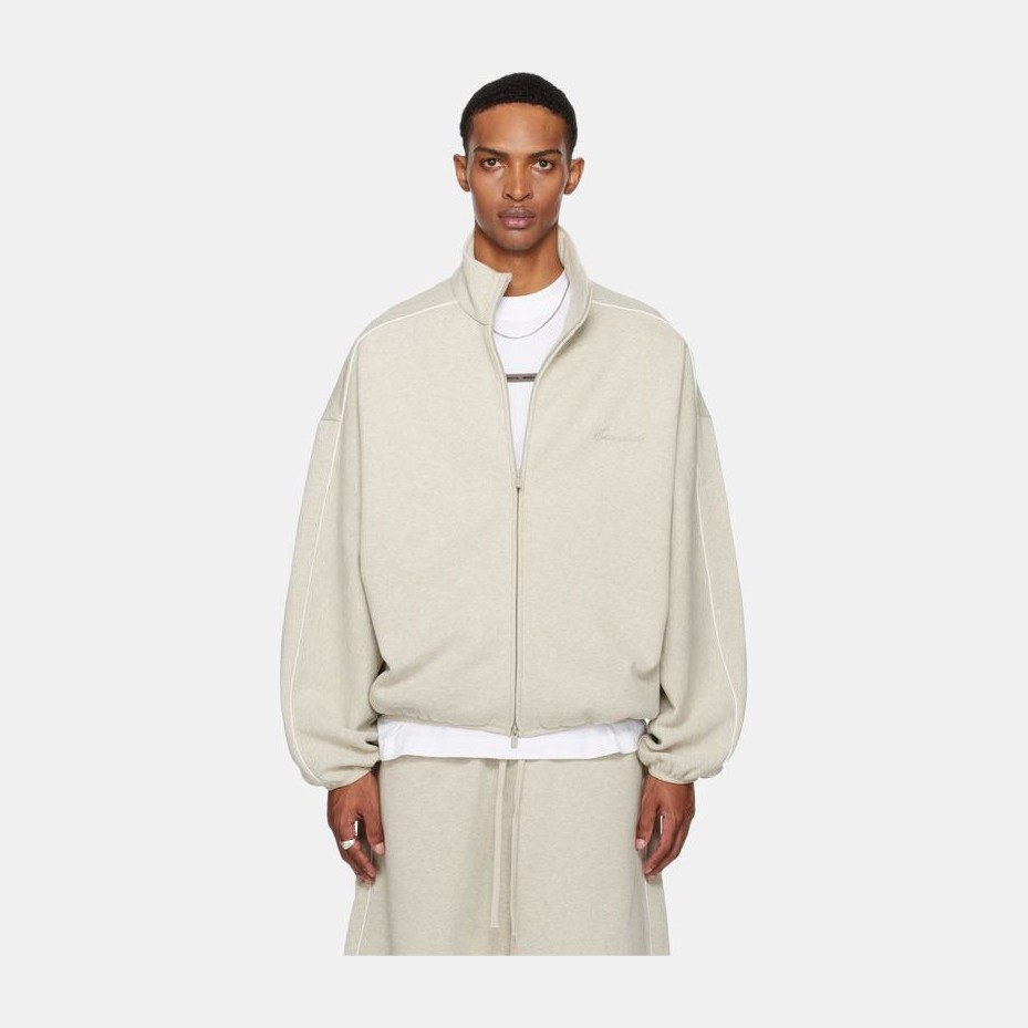 Fear of God Essentials Modern Fit Fleece Track Jacket Heather Stone