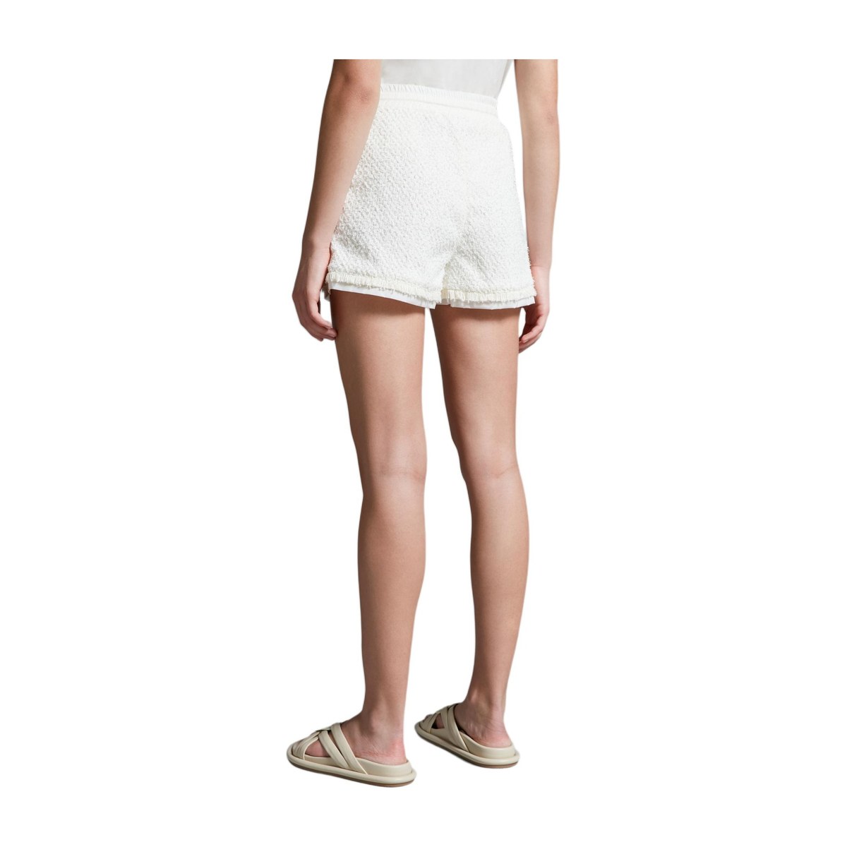 Moncler Mid-Rise Drawstring Shorts White