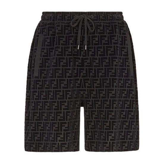 Fendi Logo Print Drawstring Shorts