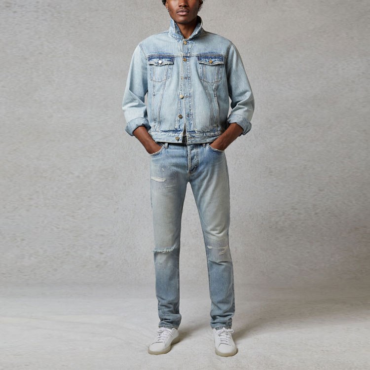 Fear of God Essentials FW20 Indigo Denim Trucker Jacket