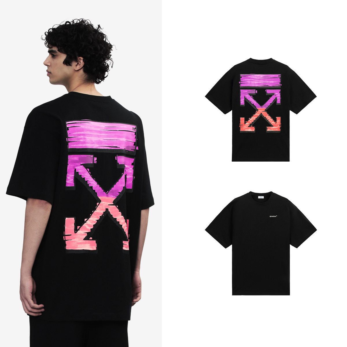 OFF-WHITE Gradient Arrow Graffiti T-Shirt