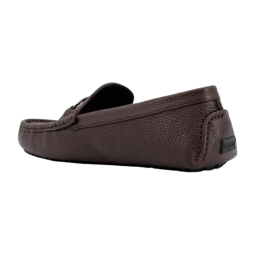 Fendi Leather Slip-On Loafers Brown