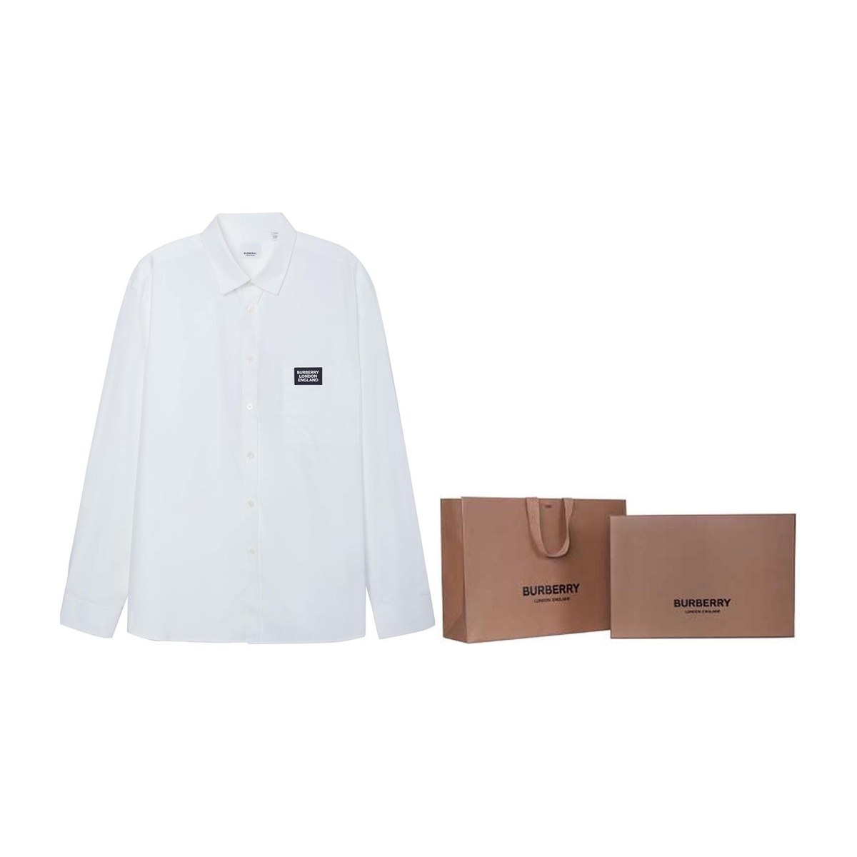 Burberry Logo Long Sleeve Shirt White