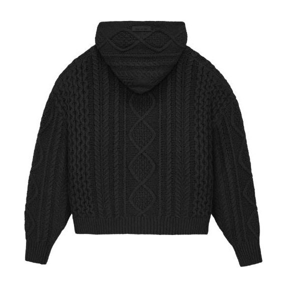Fear of God Essentials Cable Knit Hoodie Jet Black