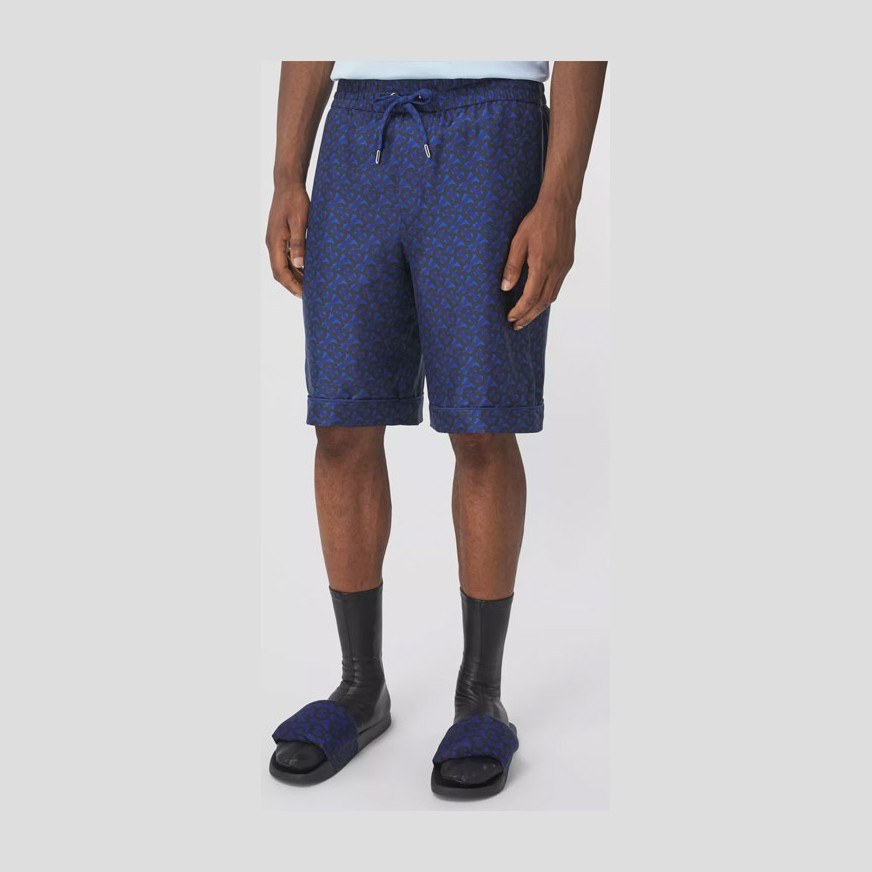 Burberry FW21 Silk Shorts Blue