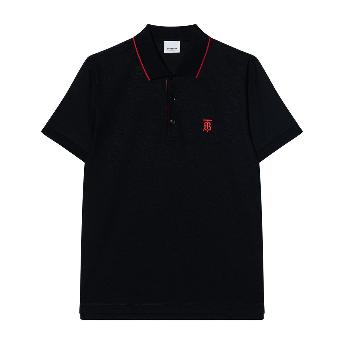 Burberry Logo Embroidered Polo Shirt Black