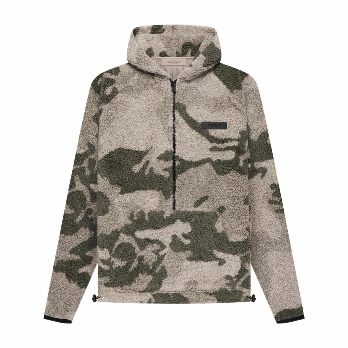 Fear of God Essentials Polar Fleece Half Zip Hoodie Camouflage