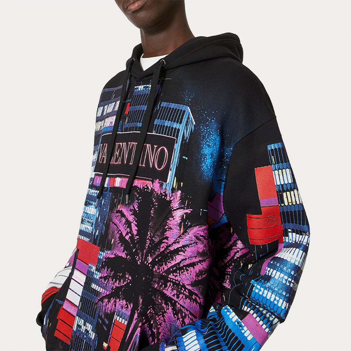 Valentino SS22 Electric City Hoodie Black