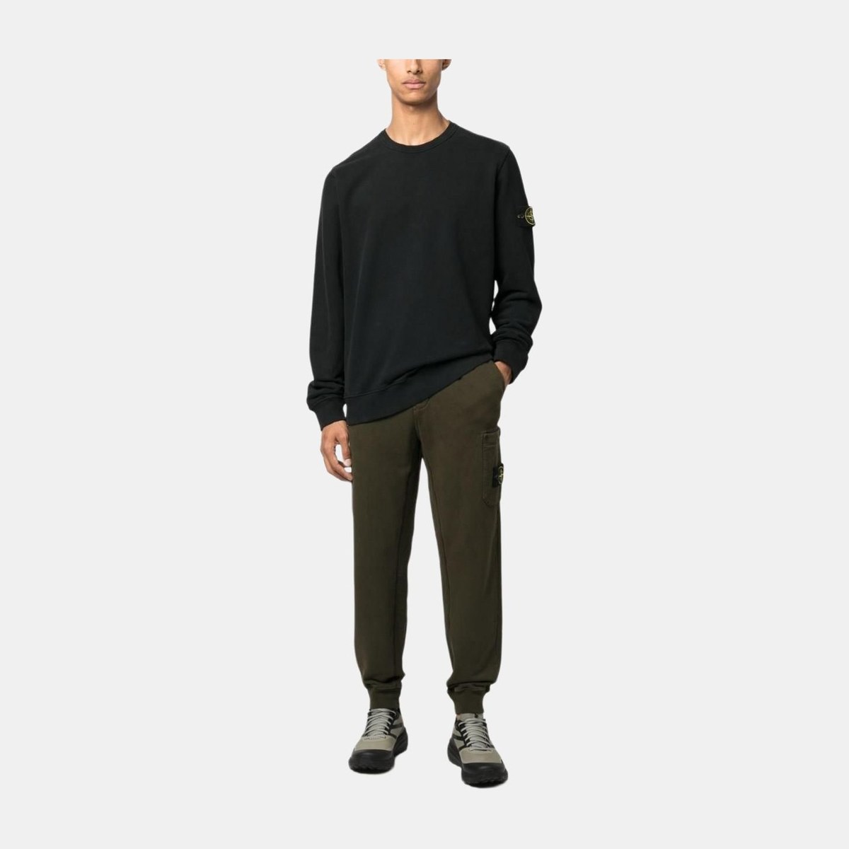 Stone Island FW23 Logo Crewneck Sweater Black