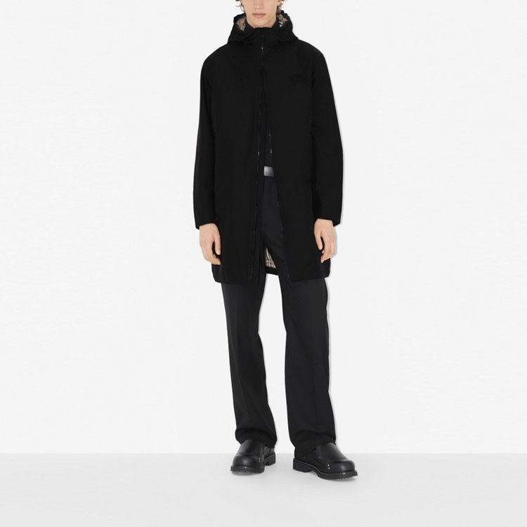 Burberry FW23 Hooded Zip Trench Coat Black