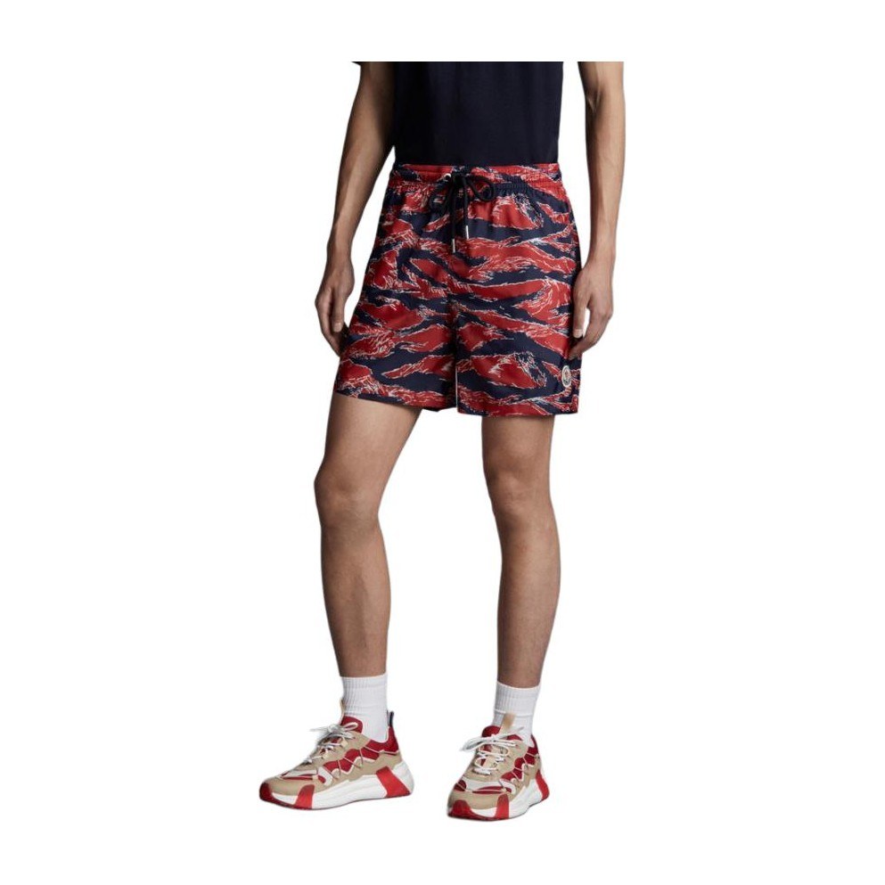 Moncler Logo Stripe Swim Shorts