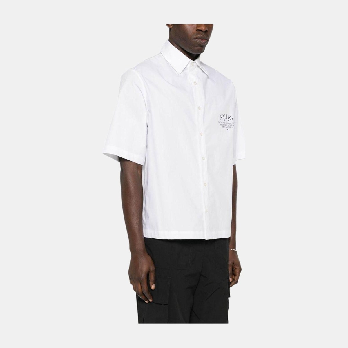 AMIRI Logo Print Short Sleeve Shirt White