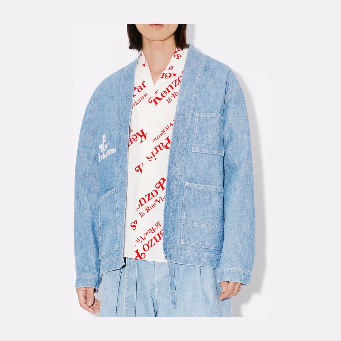 KENZO V-Neck Denim Jacket