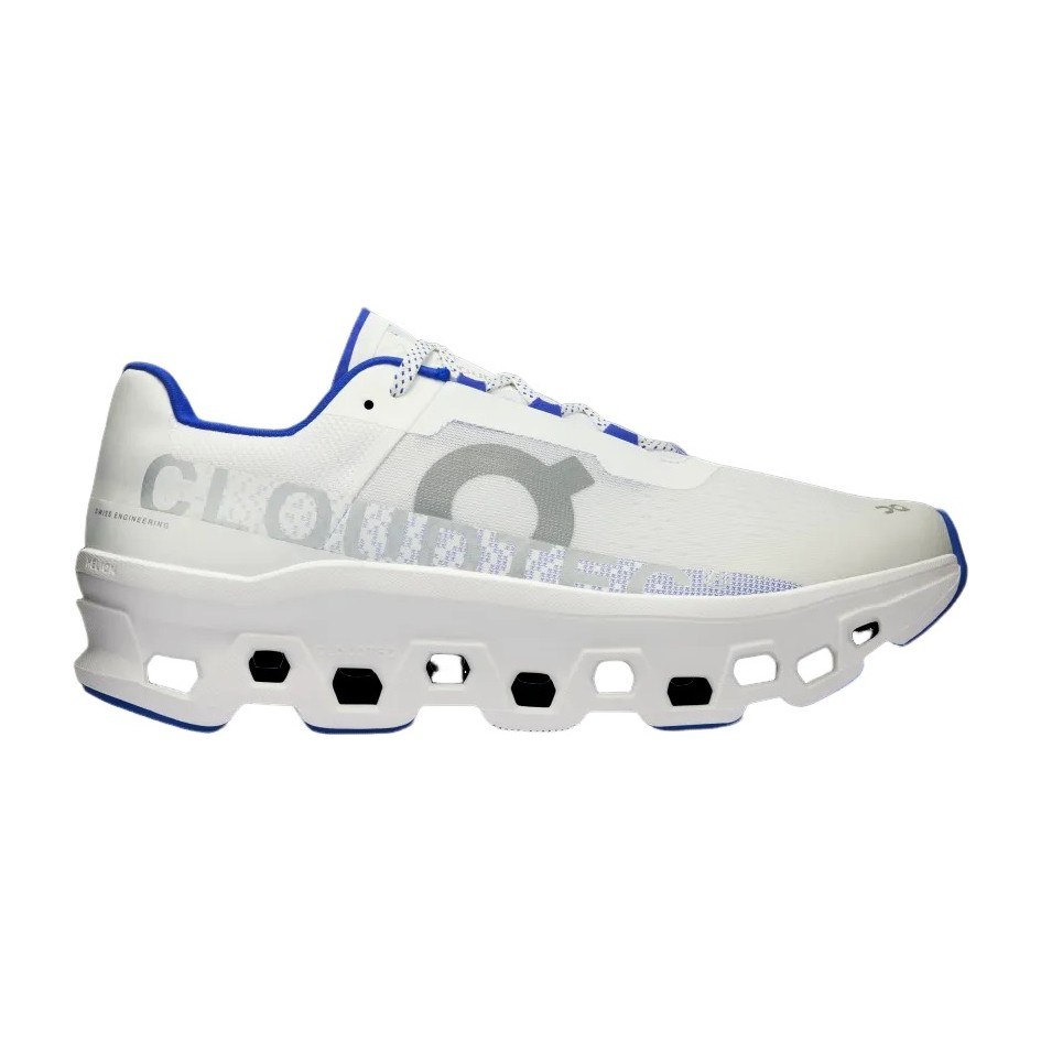 On Cloudmonster White Blue