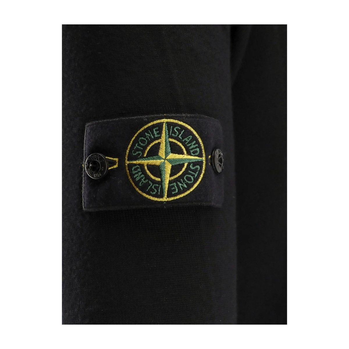 Stone Island V-Neck Knit Sweater Black