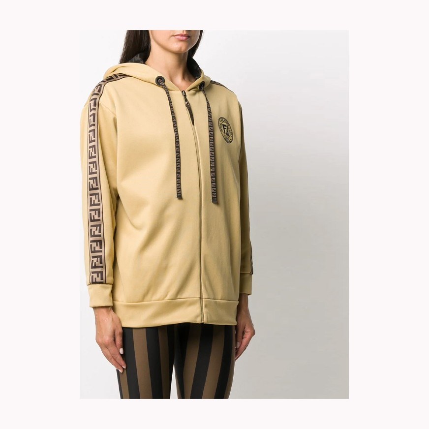 Fendi Reversible Zip Hoodie Yellow