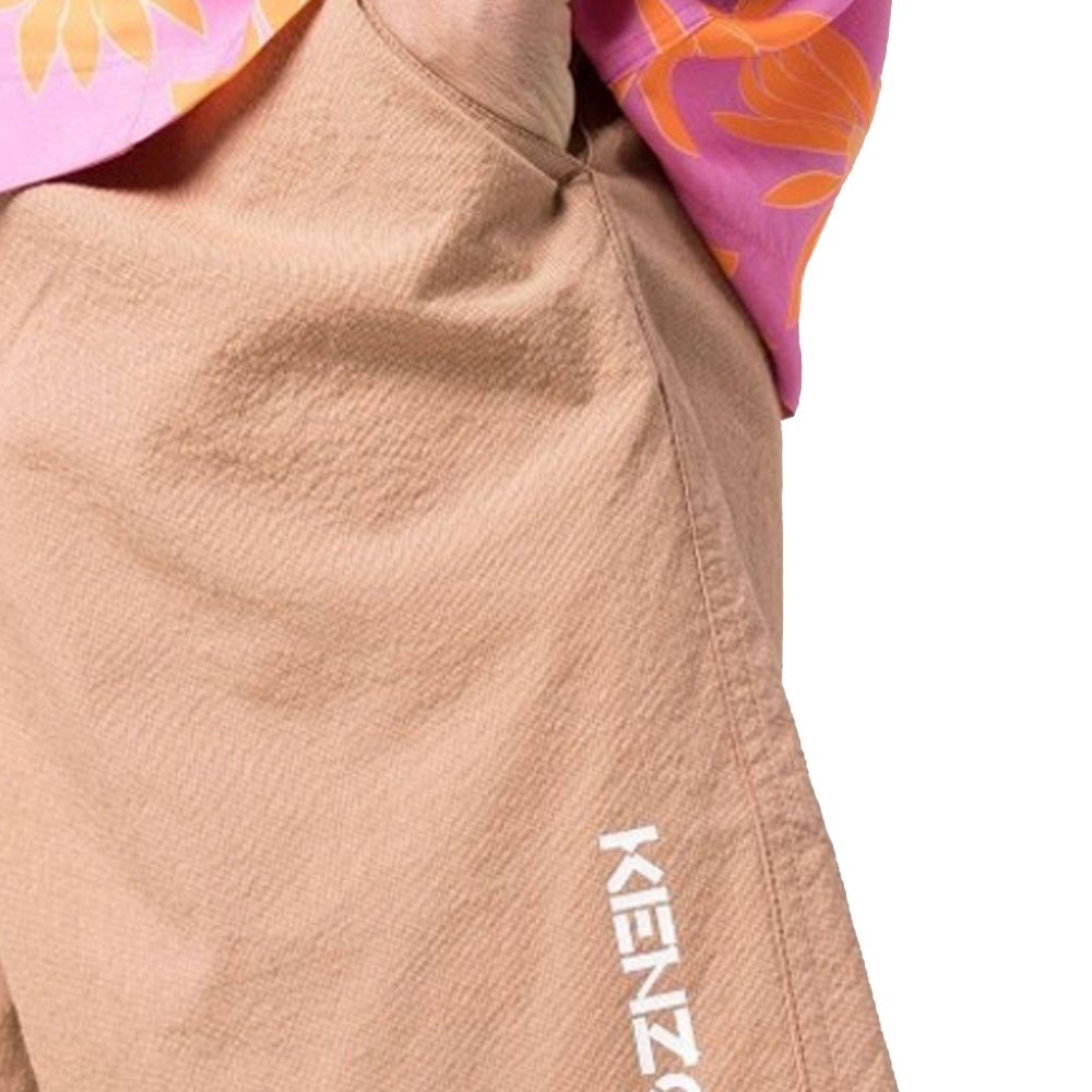 KENZO SS22 Logo Print Shorts Brown