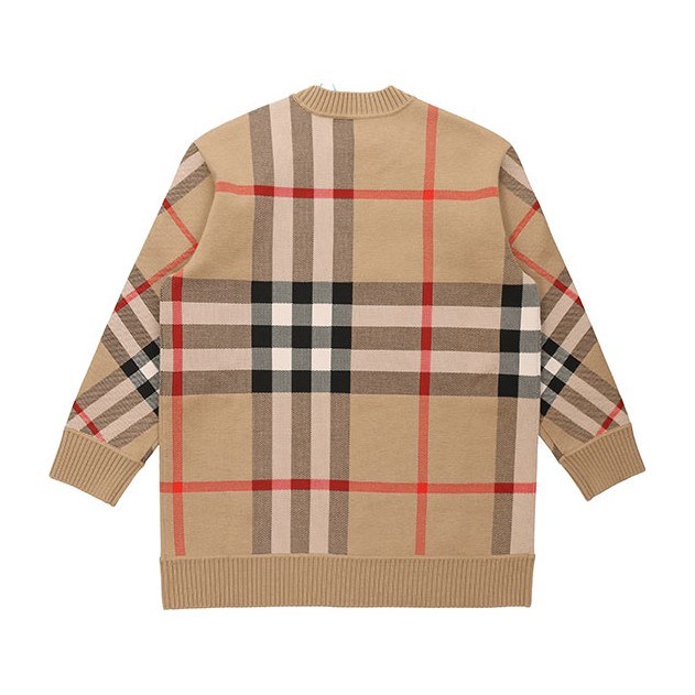 Burberry Check Jacquard Wool Knit Sweater