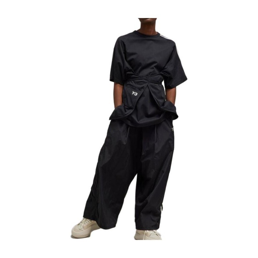 Y-3 Striped Loose Crewneck T-Shirt Black