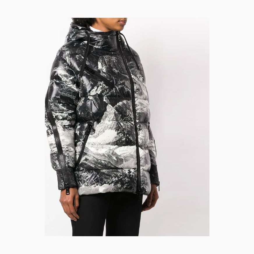 Moncler FW21 Ribbed Zip Hoodie Down Jacket Black