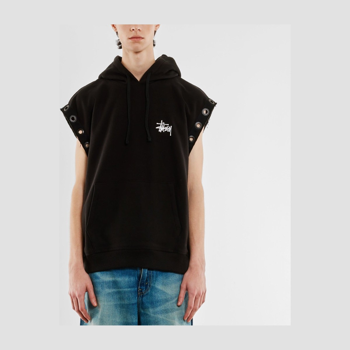 Stussy x JUNYA WATANABE Hoodie Vest Black